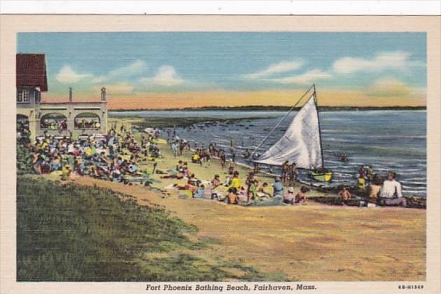 Massachusetts Fairhaven Fort Phoenix Bathing Beach Curteich