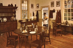 Postcard The Raleigh Tavern Public Dining Room Furnishings Williamsburg Virginia