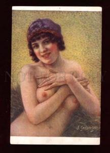 015813 Lovely Semi-NUDE Woman By SEEBERGER Art Nouveau SALON