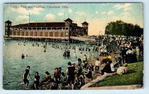 CLEVELAND, OH Ohio ~  GORDON PARK & PAVILION Swimmers  c1910s Postcard