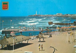 Morocco Postcard Casablanca Beach of Casablanca sea panorama lighthouse