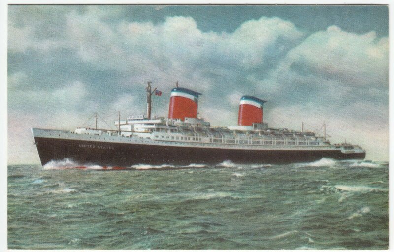 Shipping; Liner SS United States PPC By Steelograph, Unposted, c 1950's 