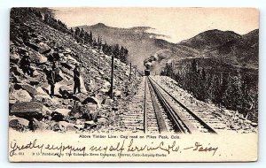 PIKES PEAK, CO Colorado ~ 1906 ~ COG RAILROAD Above TIMBER LINE  Postcard