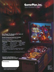 Attila The Hun Pinball Flyer Game Plan 1984 NOS Retro Game Artwork 8.5 x 11