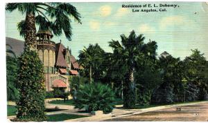 Postcard LA California Residence Of E L Doheny