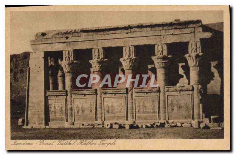 Postcard Ancient Egypt Egypt Dendera Hathor Temple Great Vestibul