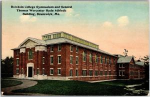 Bowdoin College Gymnasium Hyde Building Brunswick Maine Vintage Postcard Q21