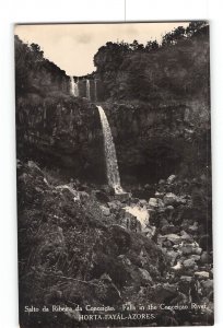Horta Fayal Azores Portugal Vintage RPPC Real Photo Waterfalls Conceicao River