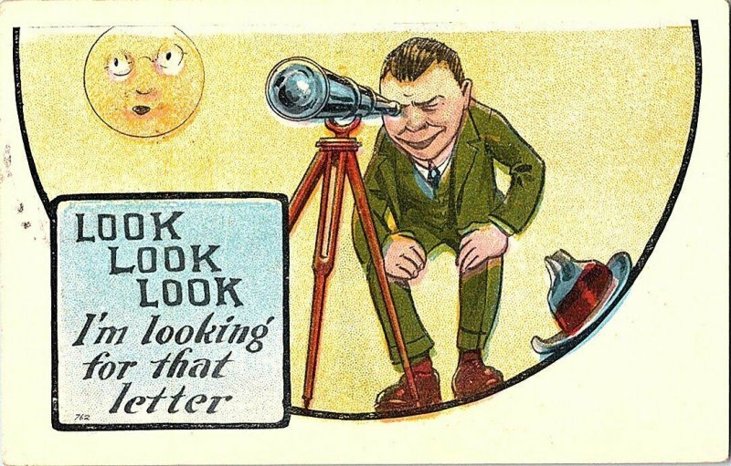 Look Look Look I'm Looking For That Letter Vintage Postcard Standard View Card 