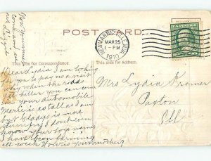 1910 Easter AUTHOR H.M. BURNSIDE QUOTATION ON POSTCARD o5981