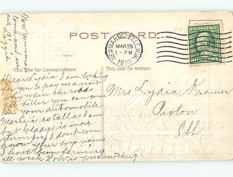 1910 Easter AUTHOR H.M. BURNSIDE QUOTATION ON POSTCARD o5981