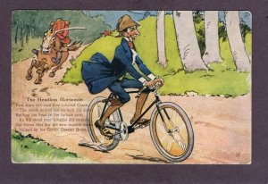 Antique humor postcard -The Headless Horseman 1911