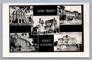 WARSAW POLAND NOWE PIEKNO STAREJ WARSZAWY VINTAGE REAL PHOTO POSTCARD RPPC