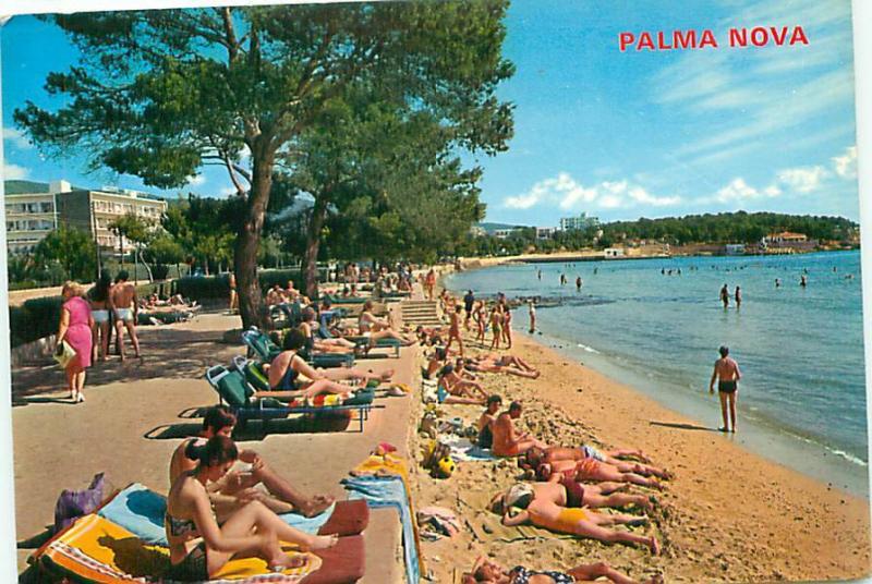 Old Vintage Postcards Beach Palma Nova Spain # 2246A