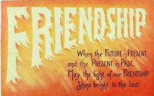 C.1908 Williamson-Haffner Postcard Poem Friendship Flames American Series F31