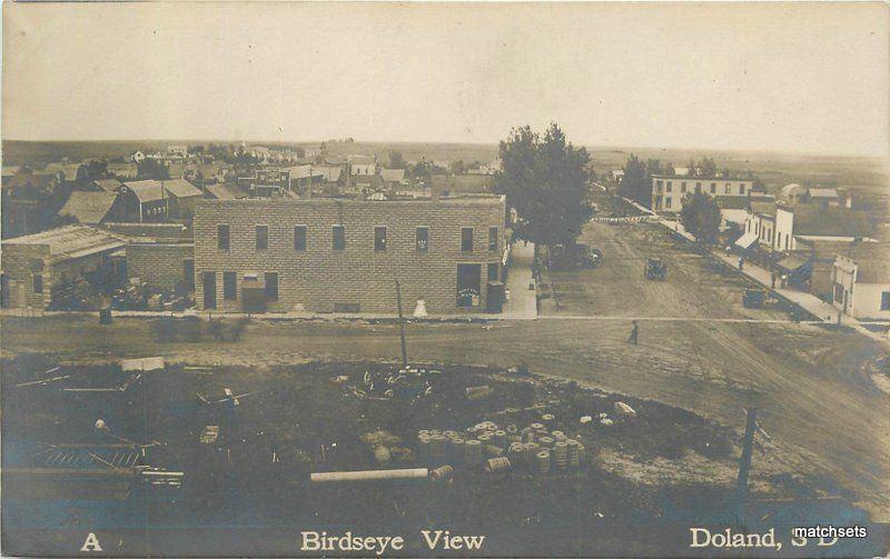 Birdseye View C-1910 Spink County Doland South Dakota RPPC real photo 7121