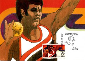 Stamps 1984 Los Angeles Summer Olympics Athletics Shot Put