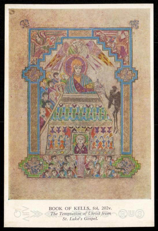 Book of Kells - The Temptation of Christ from St. Luke's Gospel