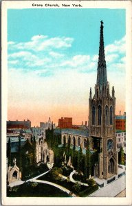 USA Grace Church New York City Vintage Postcard C004