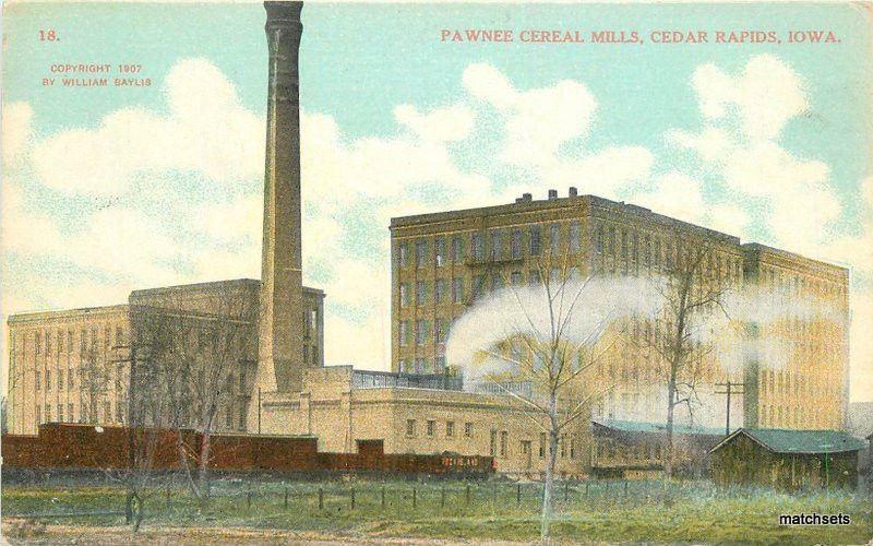 C-1910 Factory Industry Pawnee Cereal Mills Cedar Rapids Iowa postcard 9921 