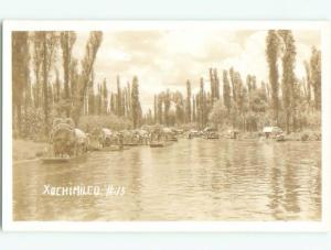 Pre-1950 rppc NICE VIEW Xochimilco In Mexico City Mexico i3680