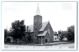 c1950's Zion Lutheran Church Albion Nebraska NE RPPC Photo Antique Postcard