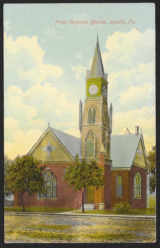 First Baptist Church Apollo Pennsylvania Used c1912