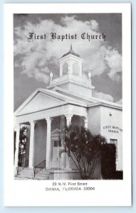 DANIA, Florida FL ~ FIRST BAPTIST CHURCH Broward County c1960s Postcard