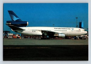 Aviation Airplane Postcard Garuda Indonesia Airlines Douglas DC-10 30 PK-GIE J24