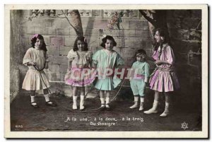 Postcard Old Children Skipping Rope