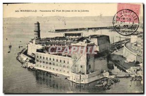 Old Postcard Panorama Marseille Fort St Jean and Joliette
