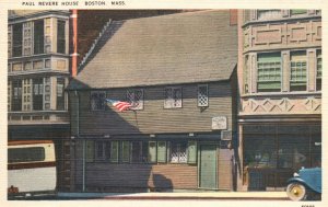 Vintage Postcard Paul Revere Oldest House In The City Boston Massachusetts MA