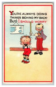 Postcard You're Always Doing Things Behind My Back Vintage Standard View Card 