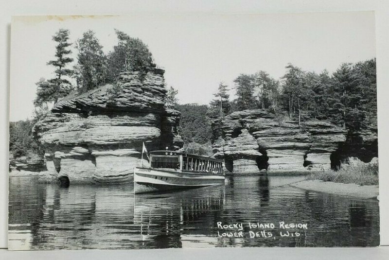 Wis Rocky Island Region Lower Dells Showing The Josephine Rppc Postcard N16