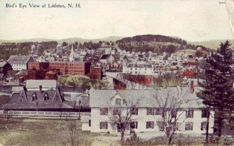 BIRD'S EYE VIEW OF LITTLETON, NH publishe by Eli B. Wallace