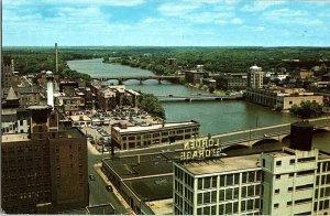 Postcard AERIAL VIEW SCENE Rockford Illinois IL AJ4705