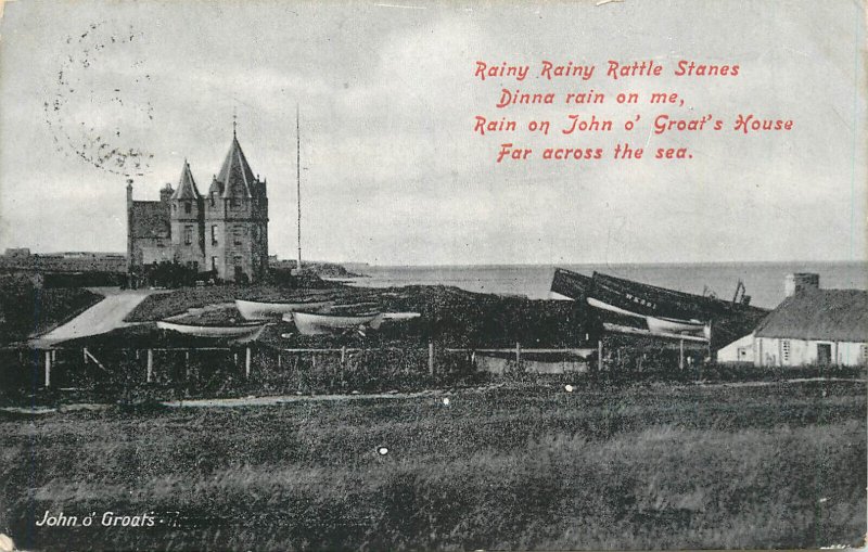 England John o' Groats poem song and scenic vintage postcard