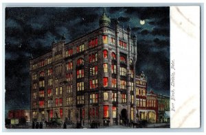 Lincoln Nebraska NE Postcard Burr Block Building Exterior Roadside c1905's Moon