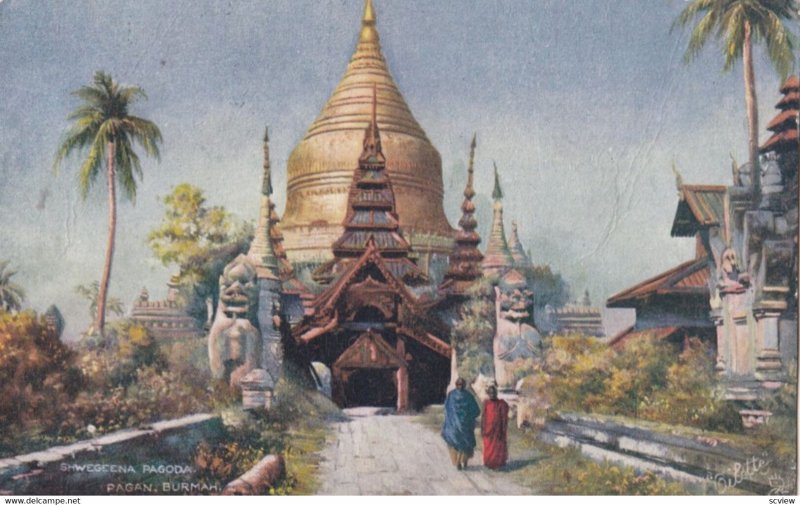 Shegeena Pagoda, Pagan, Burmah, 1906, TUCK