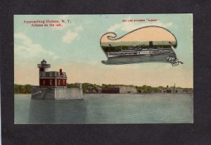 NY Near Hudson Athens New York Steamer Steamship Day Line Albany Postcard