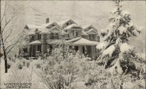 Benton Harbor MI House of David Eden Springs Winter Scene Vintage Postcard