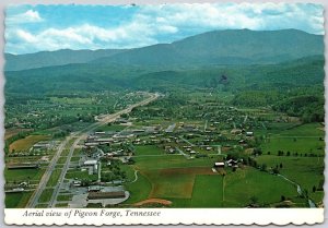 1993 Aerial View Of Pigeon Forge Tennessee Great Smoky Mountains Posted Postcard