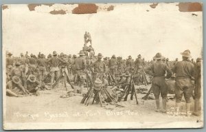 FORT BLISS TX US ARMY SOLDIERS ANTIQUE REAL PHOTO POSTCARD RPPC