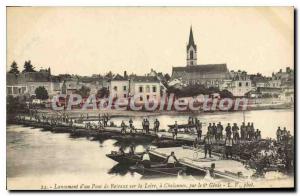 Postcard Old Chalonnes Launch Of A Bridge Of Boats On The Loire by the 6th ge...