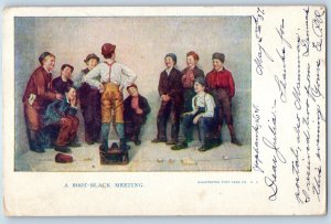 1907 A Boot Black Meeting Boys Children Perth Amboy New Jersey NJ Postcard