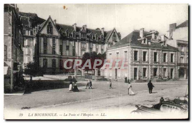 Old Postcard La Bourboule La Poste and Hospice