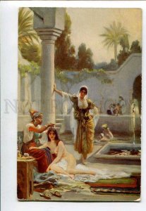 3074851 Semi-NUDE Slaves HAREM Bathing by LEINWEBER vintage PC