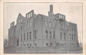 Ruins, Lake View School Collinwood, Ohio OH Postcard