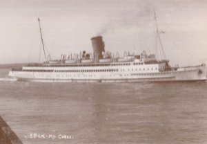 TSS Ben My Chree Ship at Ramsey Pier Douglas Isle Of Man Postcard