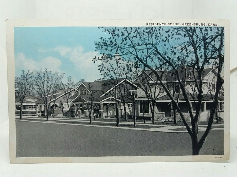 Residence Scene Greensburg Kansas USA Vintage Postcard